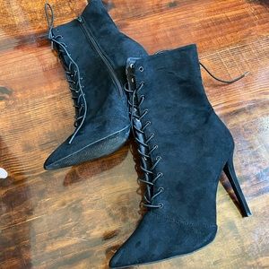 Black, heeled boots